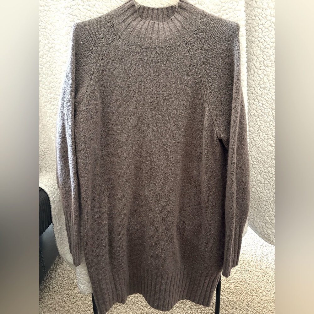 Express Cozy Lavender Brown Sweater Dress